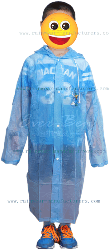 Transparent blue pvc rain mac-vinyl raincoat with hood-vinyl rainwear.jpg